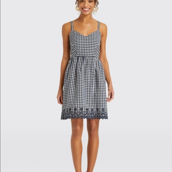 Draper James Dresses & Skirts - DRAPER JAMES | embroidered gingham navy dress 8